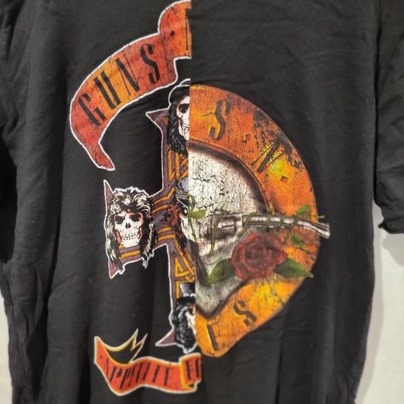 GUN N ROSES Graphic Print Distressed T-Shirt - Picture 2 of 8